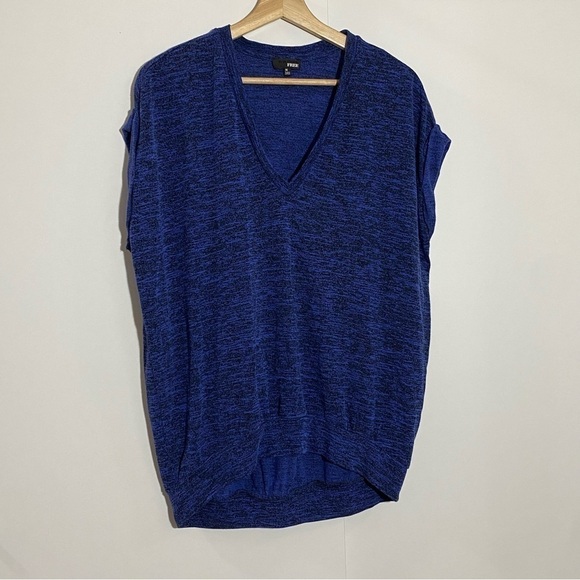 ARITZIA WILFRED FREE women’s blue Vneck  slouchy sleeveless casual knit top s- M - Picture 2 of 7